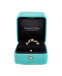 Pre-Owned Tiffany & Co. Small HardWear Link Ring 18K Gold with Diamonds