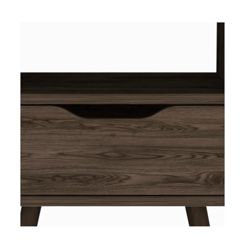 One Drawer Faux Wood Nightstand For Bedside Organization