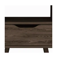 One Drawer Faux Wood Nightstand For Bedside Organization