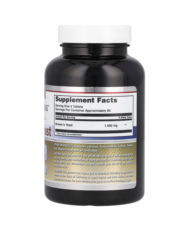 Amazing Nutrition Brewers Yeast Tablets - 7.5 Grain Capsule 500mg 240 Tablets