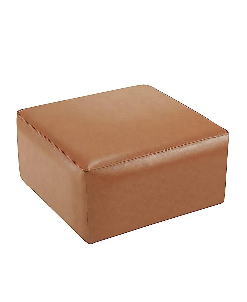 Modern Faux Leather Ottoman Square Footrest with Foam Cushion Modular Sectional Ottoman for Living Room Seating or Coffee Table Use-The Pop Home