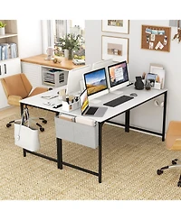60 Inch Computer Desk with Charging Station Storage Bag