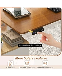 55 x 24 Inches Sit Stand Home Office Desk with 3 Memory Height Settings