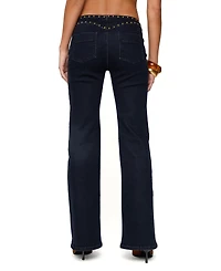 Edikted Women's Carys Studded Low Rise Flared Jeans