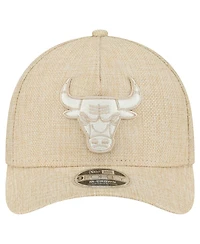 New Era Men's Tan Chicago Bulls Injection Woven A-Frame 9FORTY Adjustable Hat