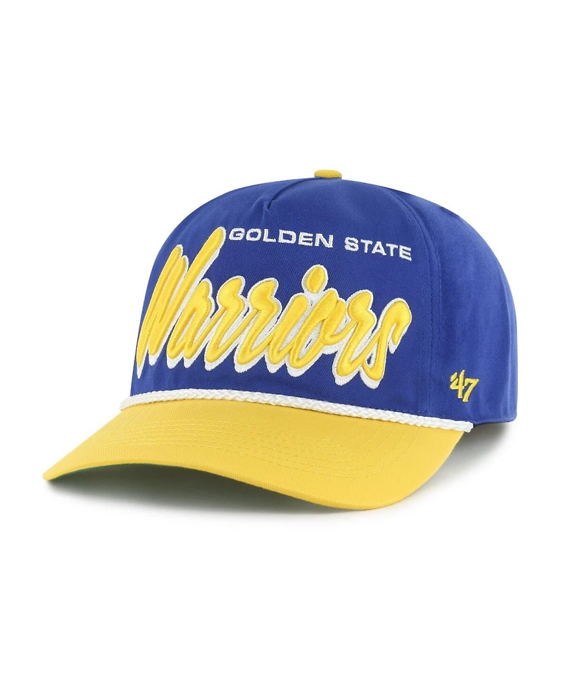 '47 Brand Men's Royal/Gold Golden State Warriors Drop Shadow Rope Hitch Adjustable Hat