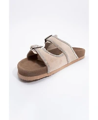 Allen Rhinestone Leather Slide Sandal (Women)