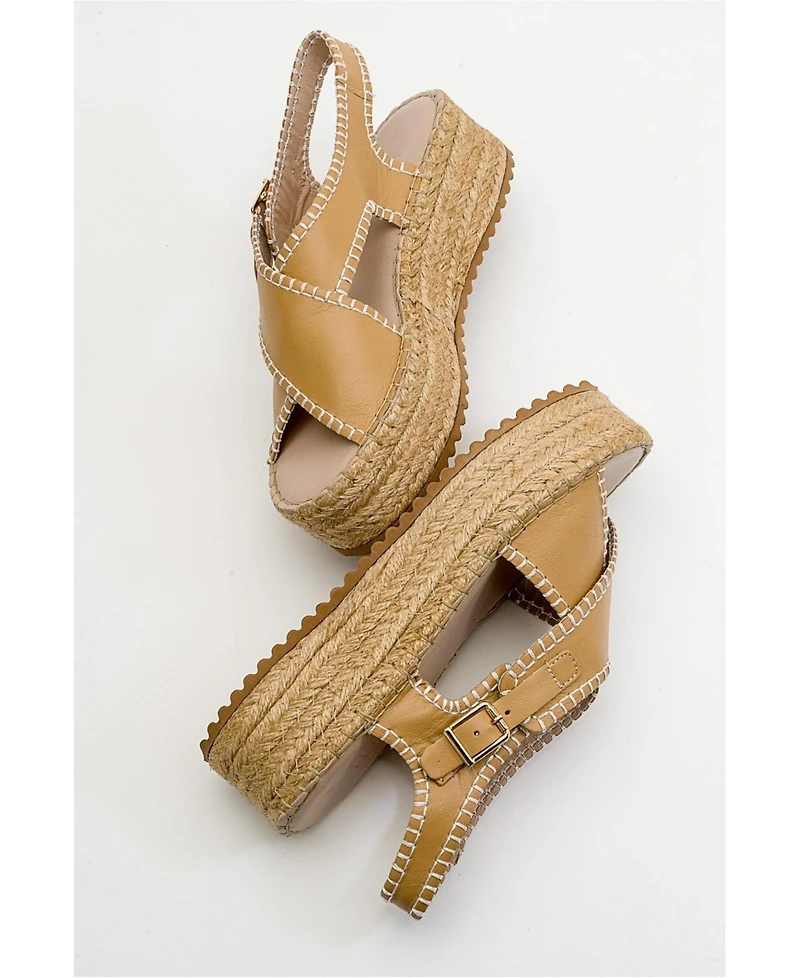 Forever & Always Shoes Bellezza Leather Platform Sandals