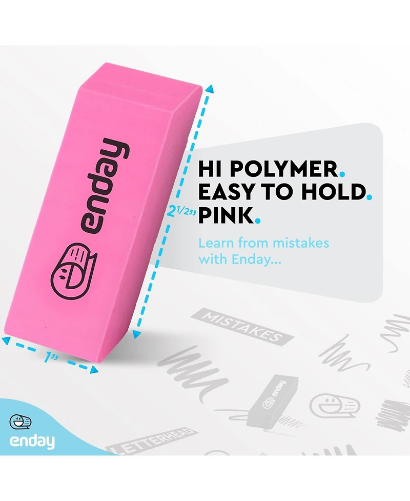 Erasers Pencil Block, Hi Polymer Large Pink Soft Eraser, Rubber and Non – Abrasive Eraser, Erasers School Supplies for Kids and Artists, Best E