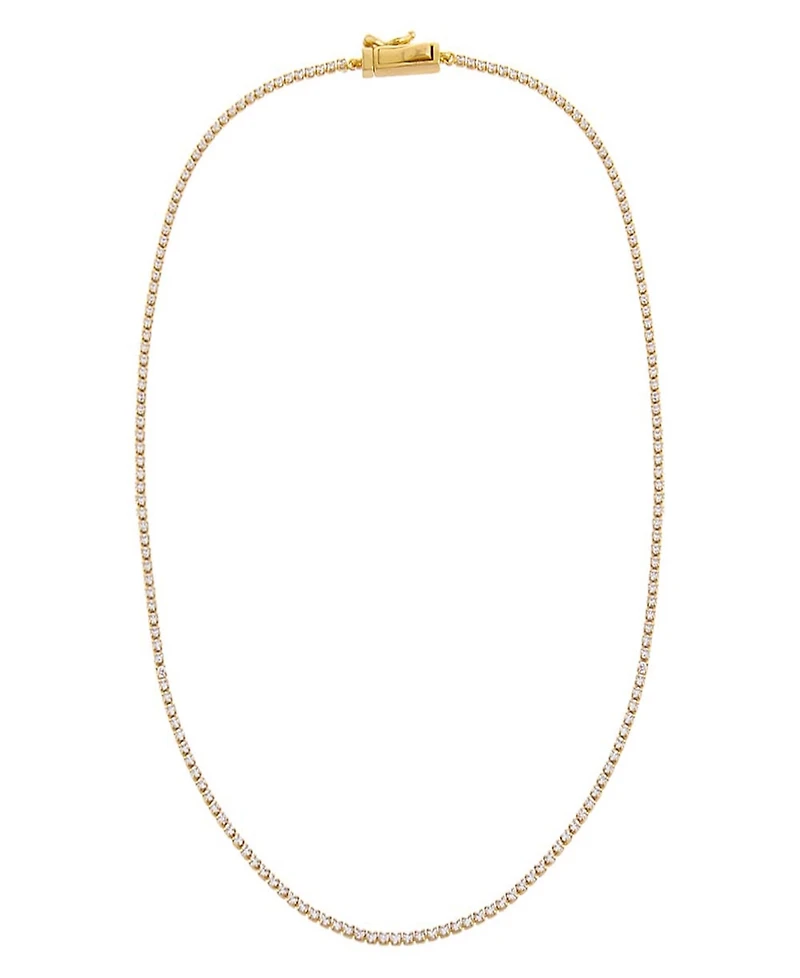 By Adina Eden Classic Thin Tennis Necklace