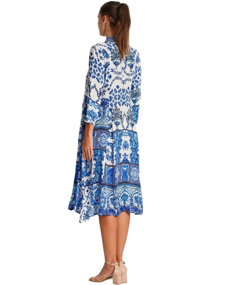 Midi long bell sleeves dress