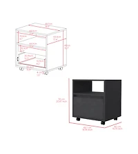 One Drawer Faux Wood Nightstand for Bedroom Storage and Bedside Table