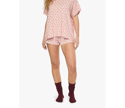 WeWoreWhat Women's Lace Trim Sleep Shorts