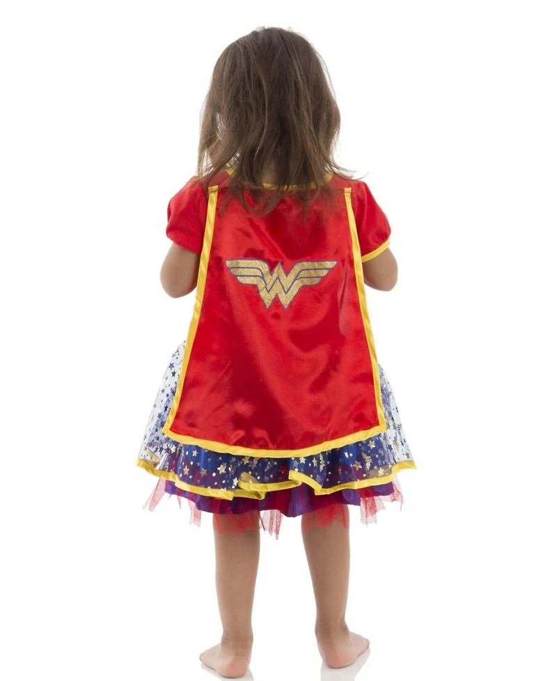Justice League Wonder Woman Girls Cosplay Tulle Costume Dress Cape and Headband Infant to Big Kid