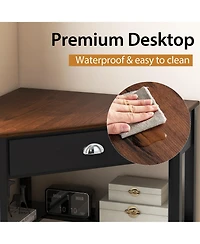 Corner Wooden Piece Laptop Computer Desk