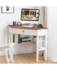 Corner Wooden Piece Laptop Computer Desk