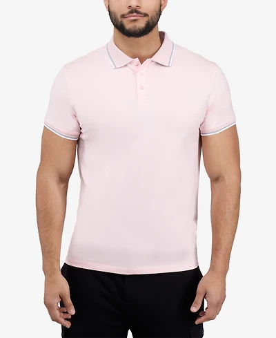 X-Ray Men's Short Sleeve Texture Rib Polo Shirt