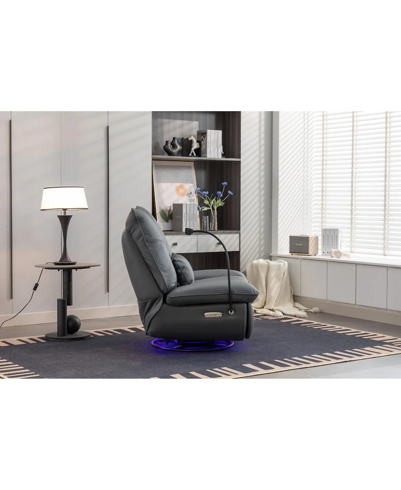 Streamdale Power Glider Swivel Recliner with Usb Charge and Lamp