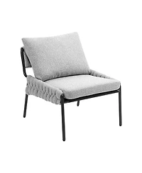 Streamdale Modern Braided Accent Lounge Chair with Metal Frame (Grey)