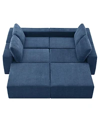 Streamdale Furniture Modular Sectional Sofa with Ottomans: Cloud Chenille Comfort, No Assembly