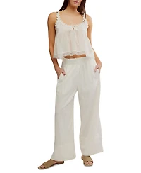 Free People Women's Days End Linen-Blend Pull-On Pants