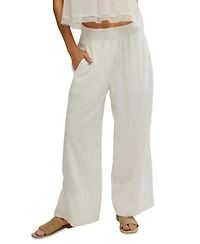 Free People Women's Days End Linen-Blend Pull-On Pants