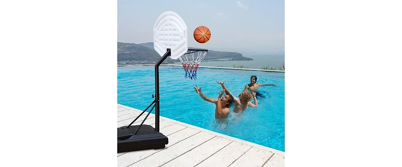 Portable Basketball Hoop System ,4.76-10ft Height Adjustable for Youth Adults Led lights