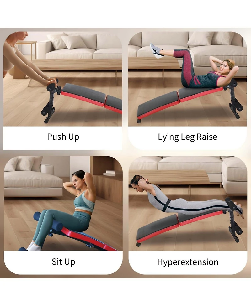 Multi-Position Adjustable Utility Bench for Home Gym Weightlifting and Strength Training, Sit-up Chair Collapsible Design