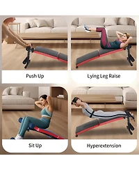 Multi-Position Adjustable Utility Bench for Home Gym Weightlifting and Strength Training, Sit-up Chair Collapsible Design