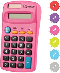 Calculator Pink, Basic Small Solar and Battery Operated, Large Display Four Function, Auto Powered Handheld School Kids, 1 Pk –