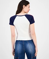 Self Esteem Juniors' New York Rhinestone Raglan Short-Sleeve T-Shirt
