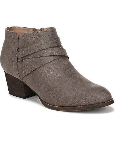 LifeStride Women's Bryce Zip Round Toe Block Heel Short Boots