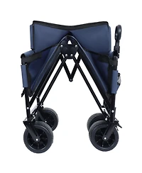3-in-1 Folding Wagon Cart - 500lb, All-Terrain, Dark Blue