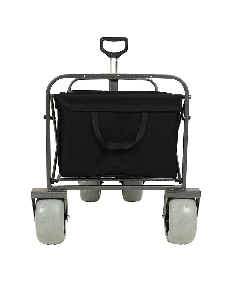Heavy-Duty Beach Wagon & Foldable Utility Cart Combo
