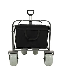 Heavy-Duty Beach Wagon & Foldable Utility Cart Combo
