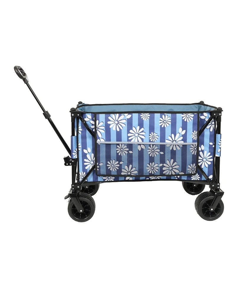 Heavy-Duty Folding Wagon Cart w/ Picnic Mat