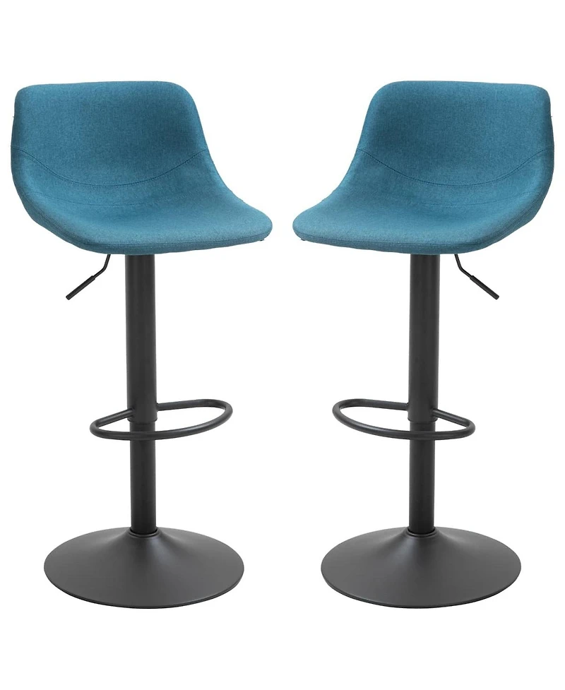 Set of 2 Adjustable Swivel Bar Stools with Backrest, Upholstered Counter Chairs for Kitchen Bar-The Pop Home