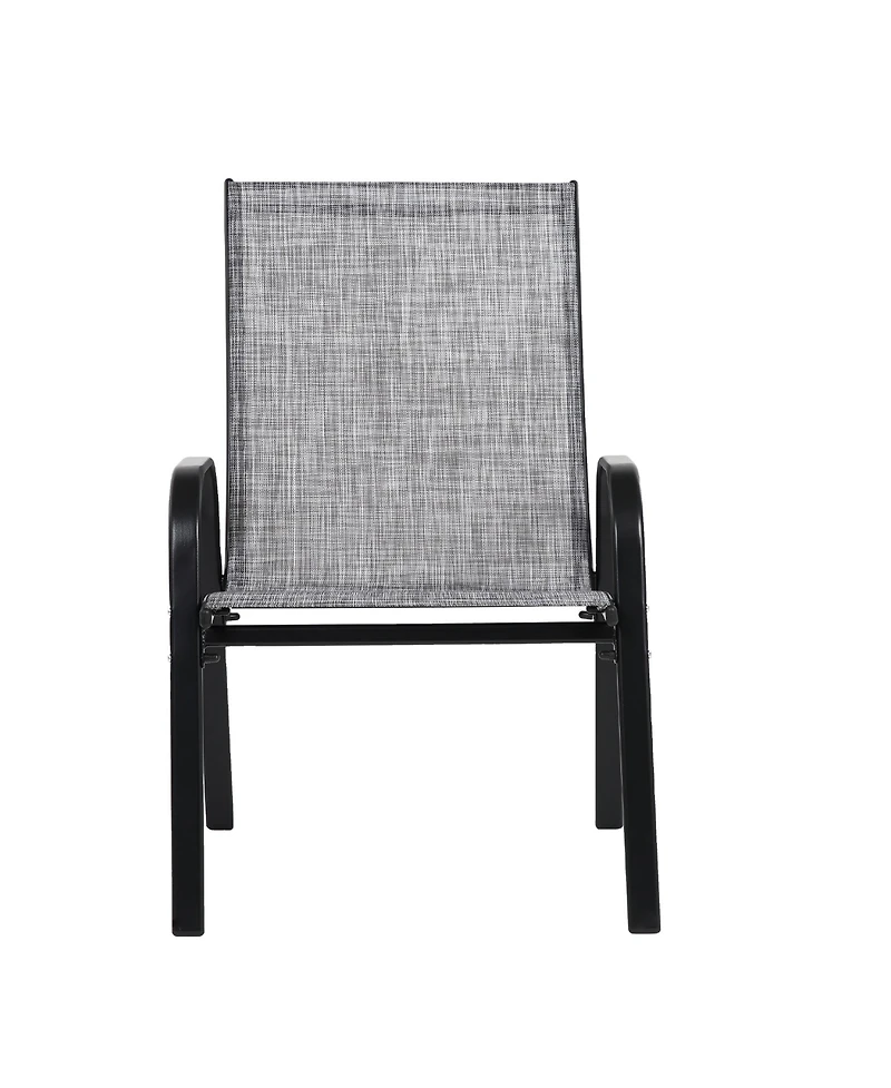 Mondawe 2 Piece Patio Chairs, Outdoor Camping Chairs with Breathable Textilene Fabric, Set of 2 Garden Chairs with Armrest High Backrest for Garden Pa
