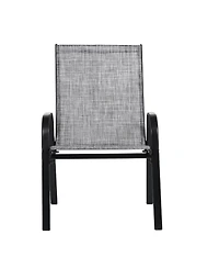 Mondawe 2 Piece Patio Chairs, Outdoor Camping Chairs with Breathable Textilene Fabric, Set of 2 Garden Chairs with Armrest High Backrest for Garden Pa
