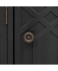 Curved Wood Storage Cabinet - 4 Doors