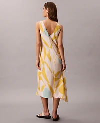 Calvin Klein Women's Geo-Print Asymmetrical-Hem Midi Dress