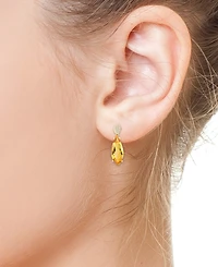 Effy Citrine (8-5/8 ct. t.w.) & Diamond (1/6 ct. t.w.) Drop Earrings in 14k Yellow Gold