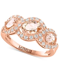 Effy Morganite (1-3/8 ct. t.w.) & Diamond (1/3 ct. t.w.) Statement Ring in 14k Rose Gold