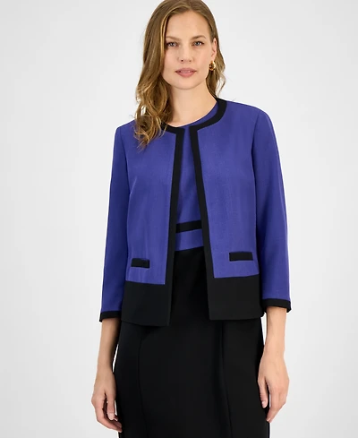 Kasper Women's Colorblocked Open-Front Jacket