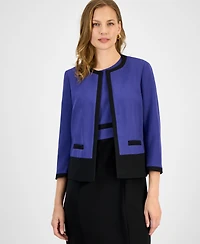 Kasper Women's Colorblocked Open-Front Jacket