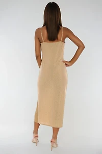 Bebe Women's Milan Metallic Bodycon Maxi Dress