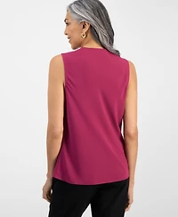 Kasper Women's Cowlneck Sleeveless Blouse