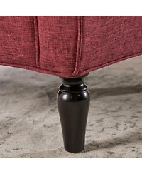 Tweed-Upholstered Traditional Armchair with Retro Curves and Polished Legs