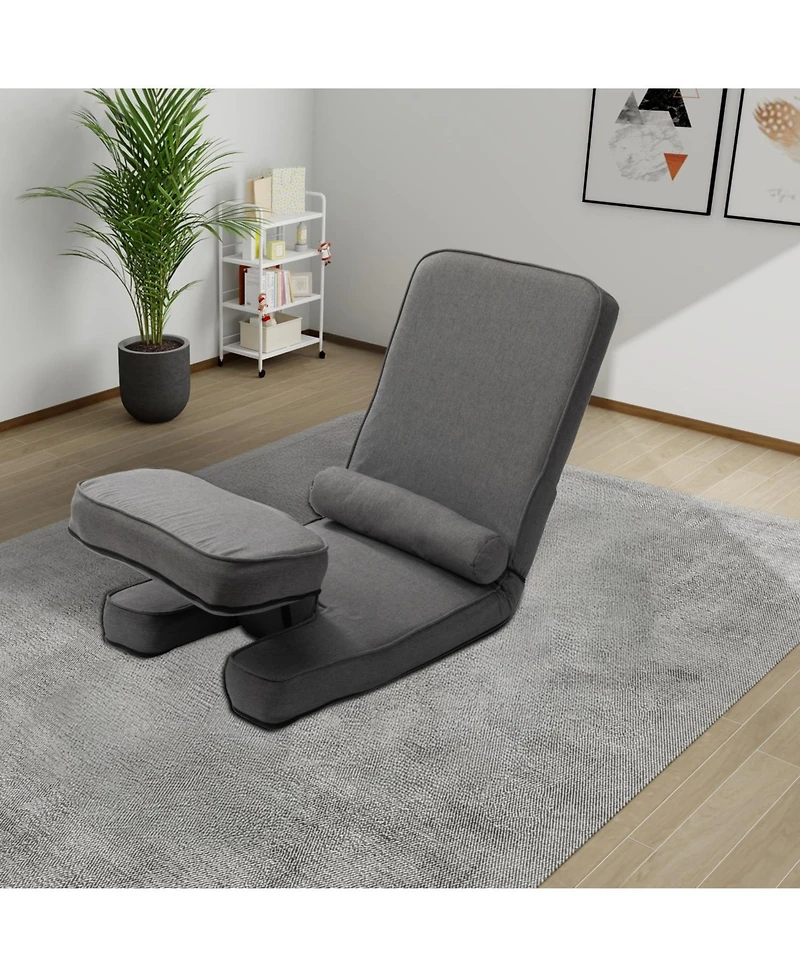 Streamdale 5-in-1 Convertible Sofa Bed with Tray, Gaming Chair with Adjustable Back Support (Dark Grey)