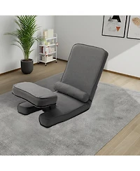 Streamdale 5-in-1 Convertible Sofa Bed with Tray, Gaming Chair with Adjustable Back Support (Dark Grey)